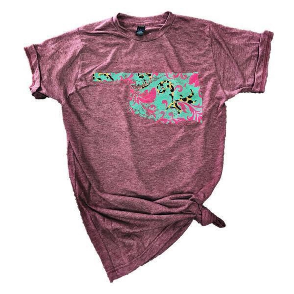 Mauve Floral OKLAHOMA tee